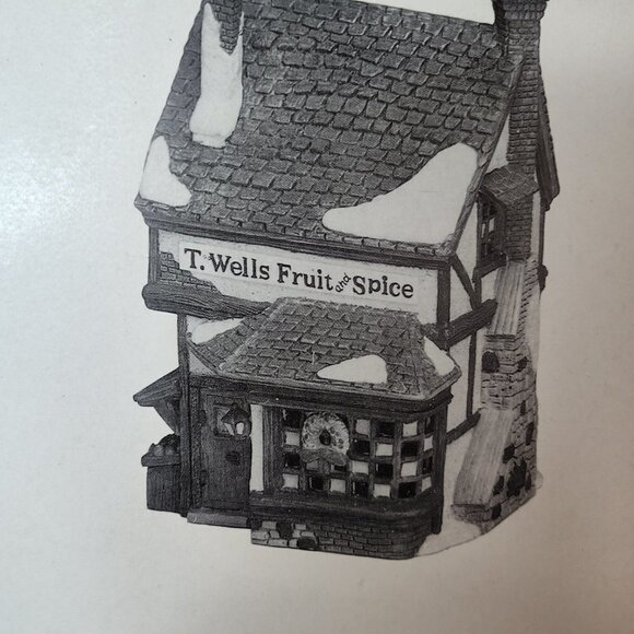 Dept 56 Heritage Village Dickens' Village Series T. Wells Fruit & Spice Shop Box - Picture 9 of 9